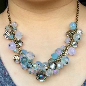 NWOT Pastel Color Beads Statement Necklace